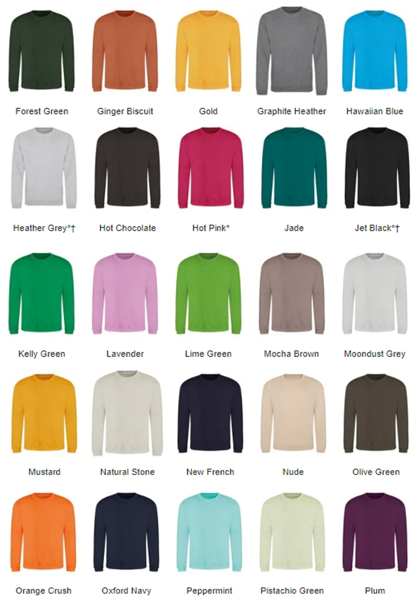 AWDis JH030 Crew Neck Sweatshirt