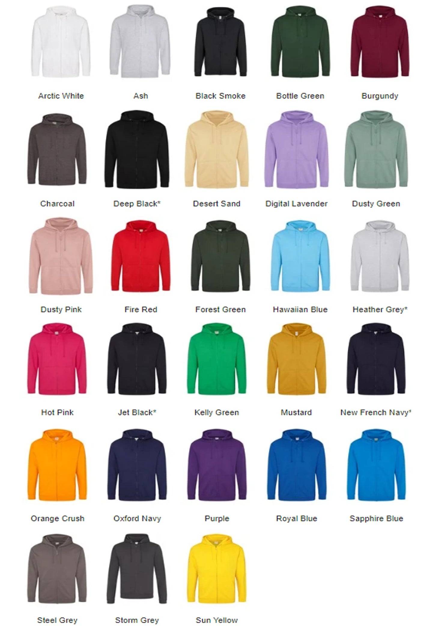 AWDis JH050 Classic Zip Hoodie (Zoodie)