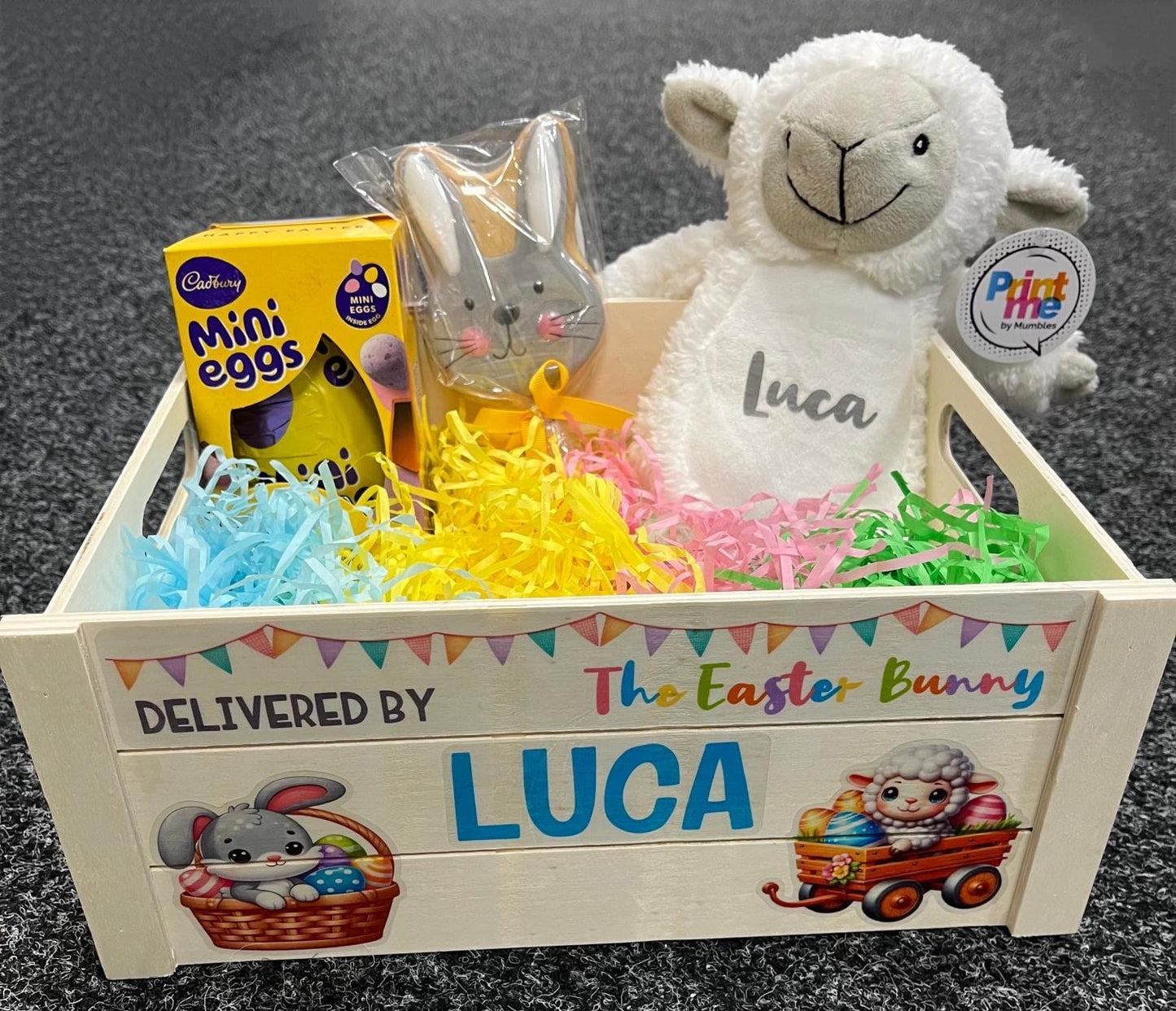 Personalised Easter Hamper Crate & Teddy Bundle