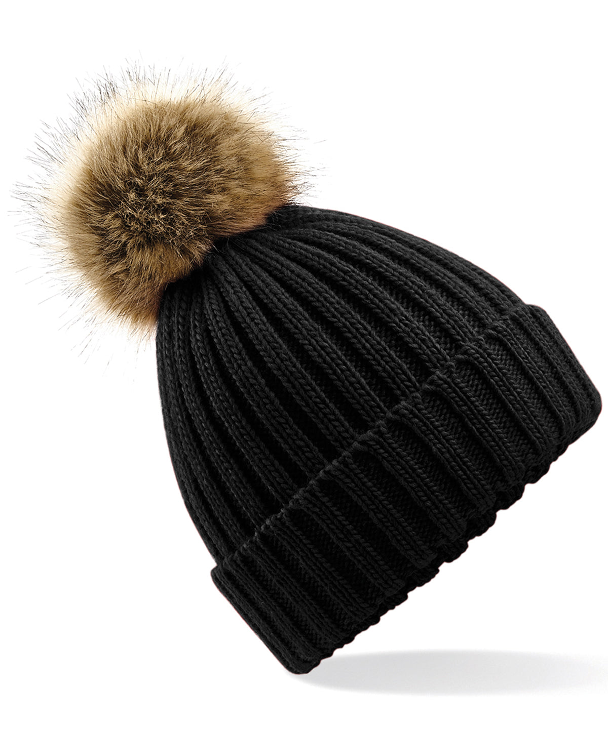 Beechfield BC412 Fur Pom Pom Chunky Beanie