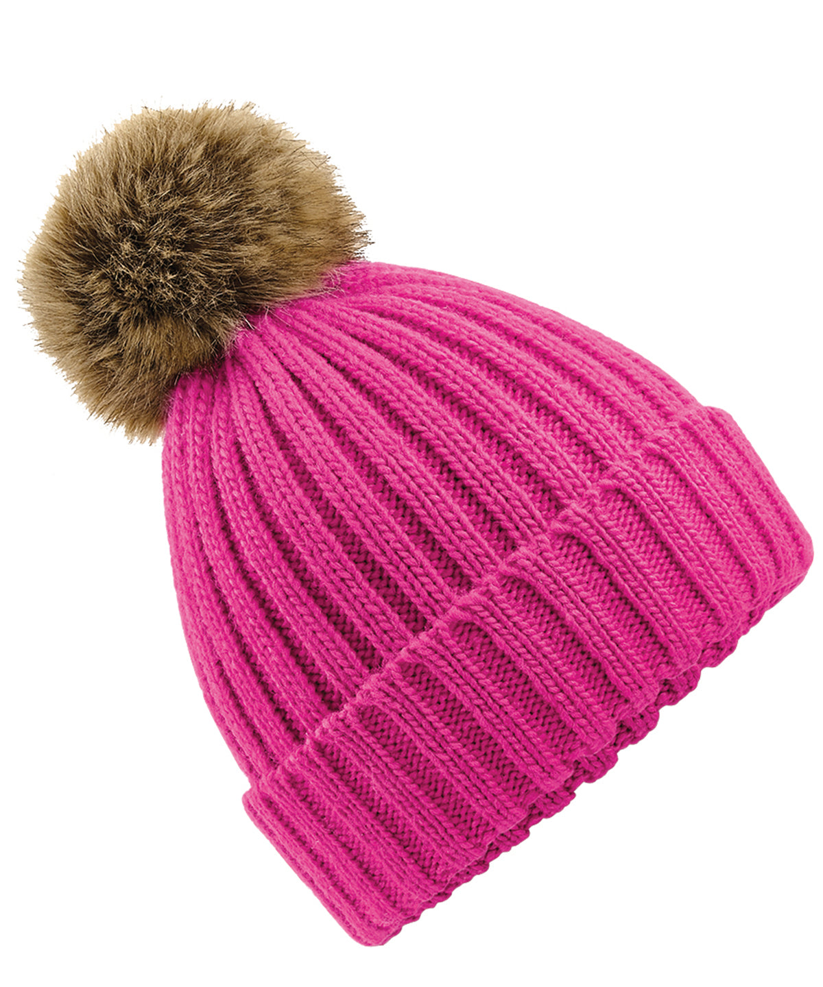 Beechfield BC412 Fur Pom Pom Chunky Beanie