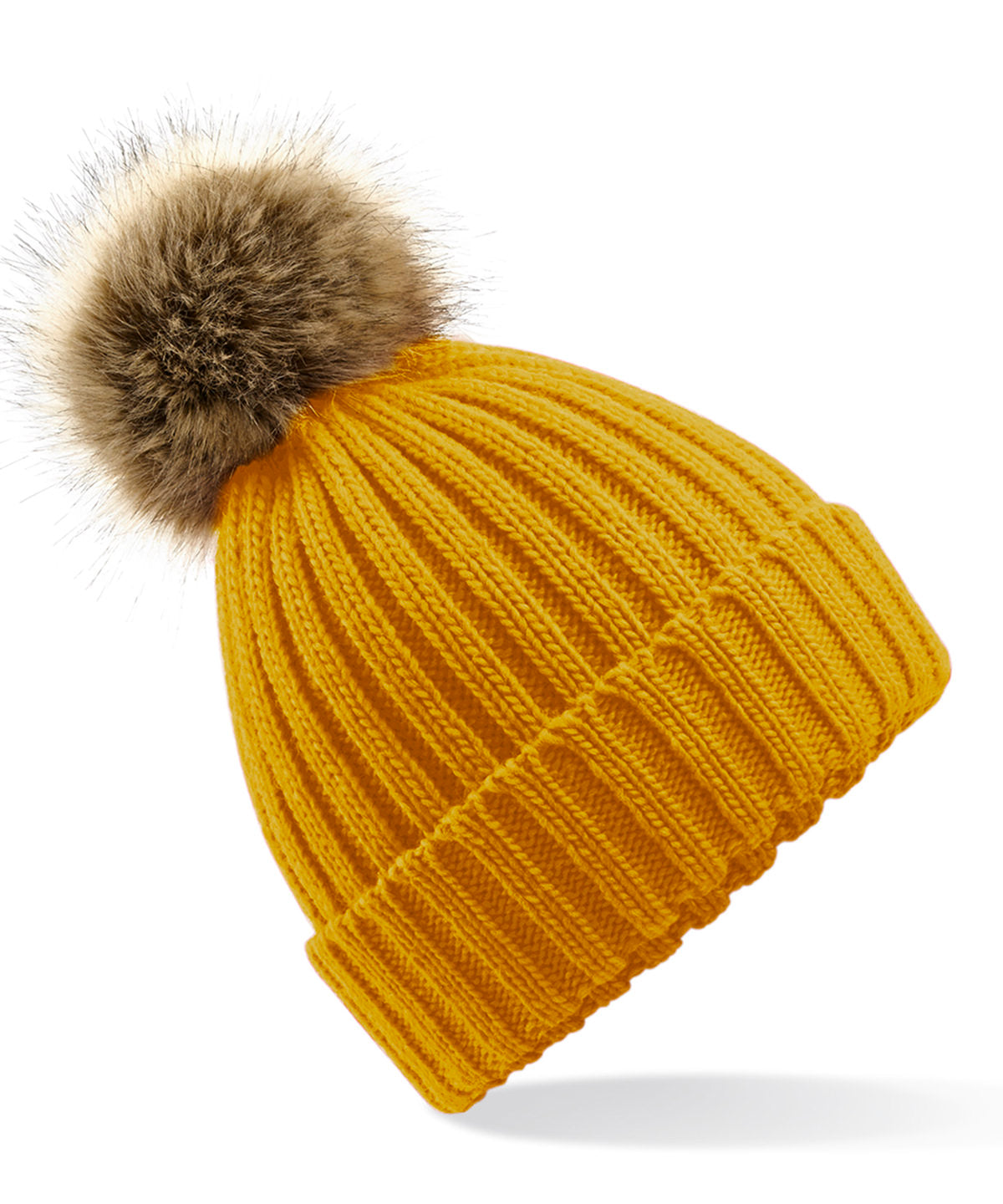 Beechfield BC412 Fur Pom Pom Chunky Beanie