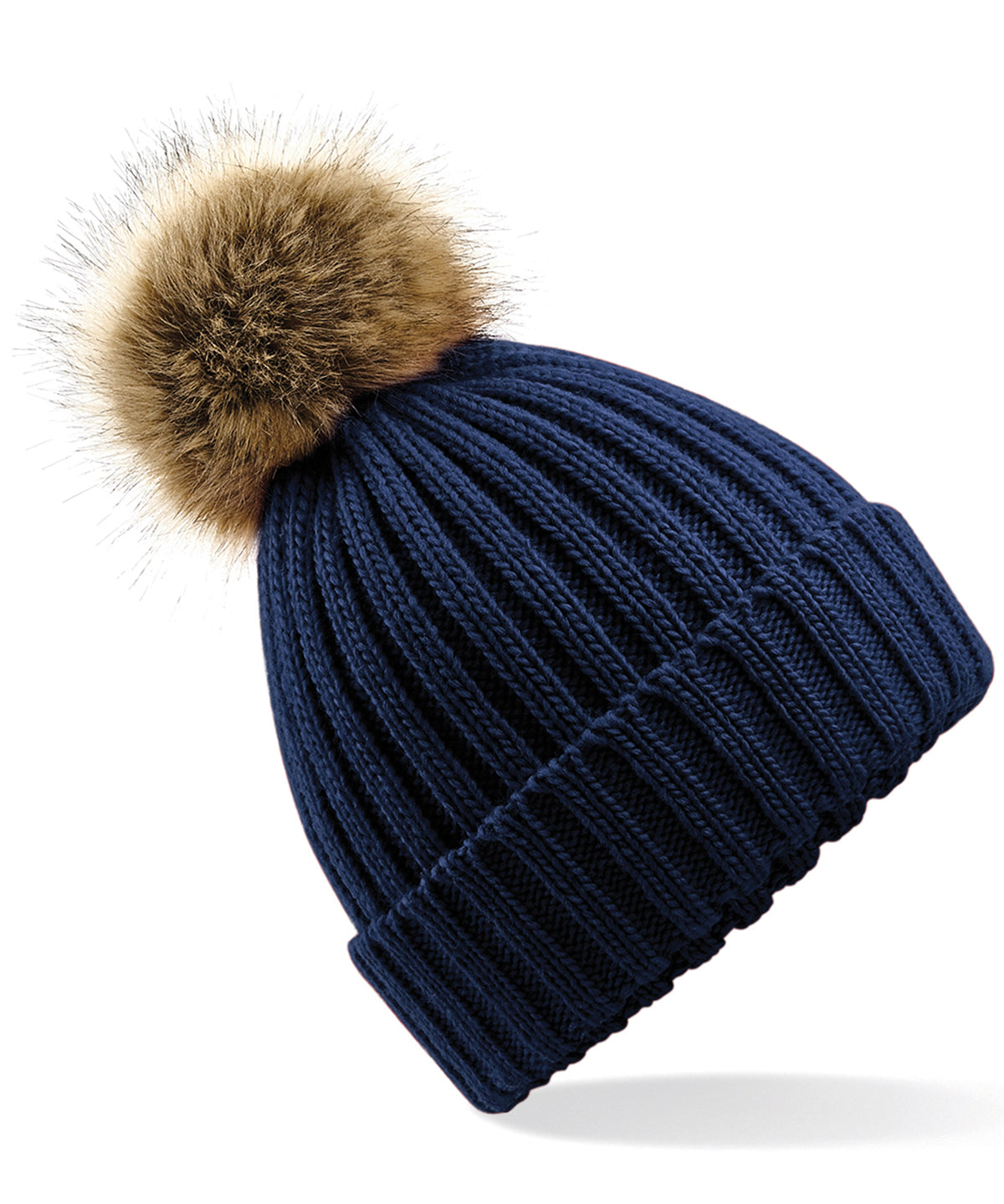 Beechfield BC412 Fur Pom Pom Chunky Beanie