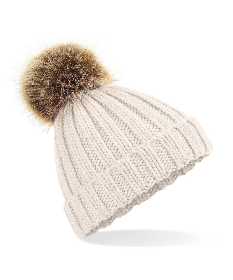 Beechfield BC412 Fur Pom Pom Chunky Beanie