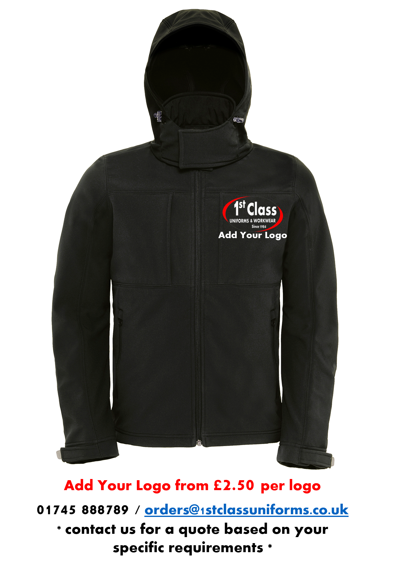 B&C BA630 Hooded Waterproof Softshell Jacket