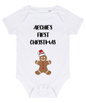 Personalised Christmas Baby Vest - White - Gingerbread Man