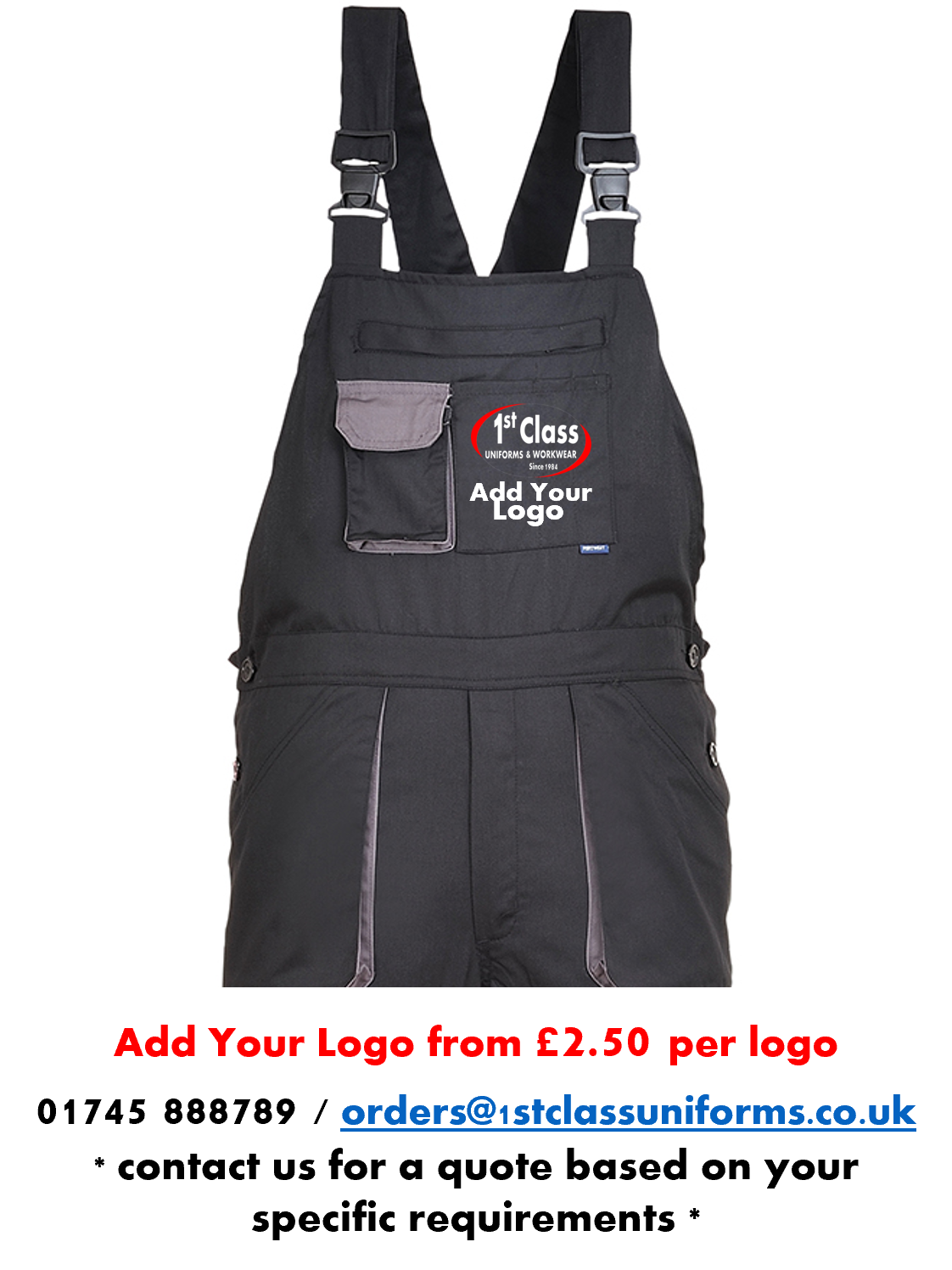 Portwest TX12 Texo Constrast Bib & Brace