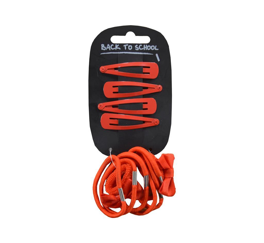 Bow Clips & Bobbles - Hair Accessories Set - Red