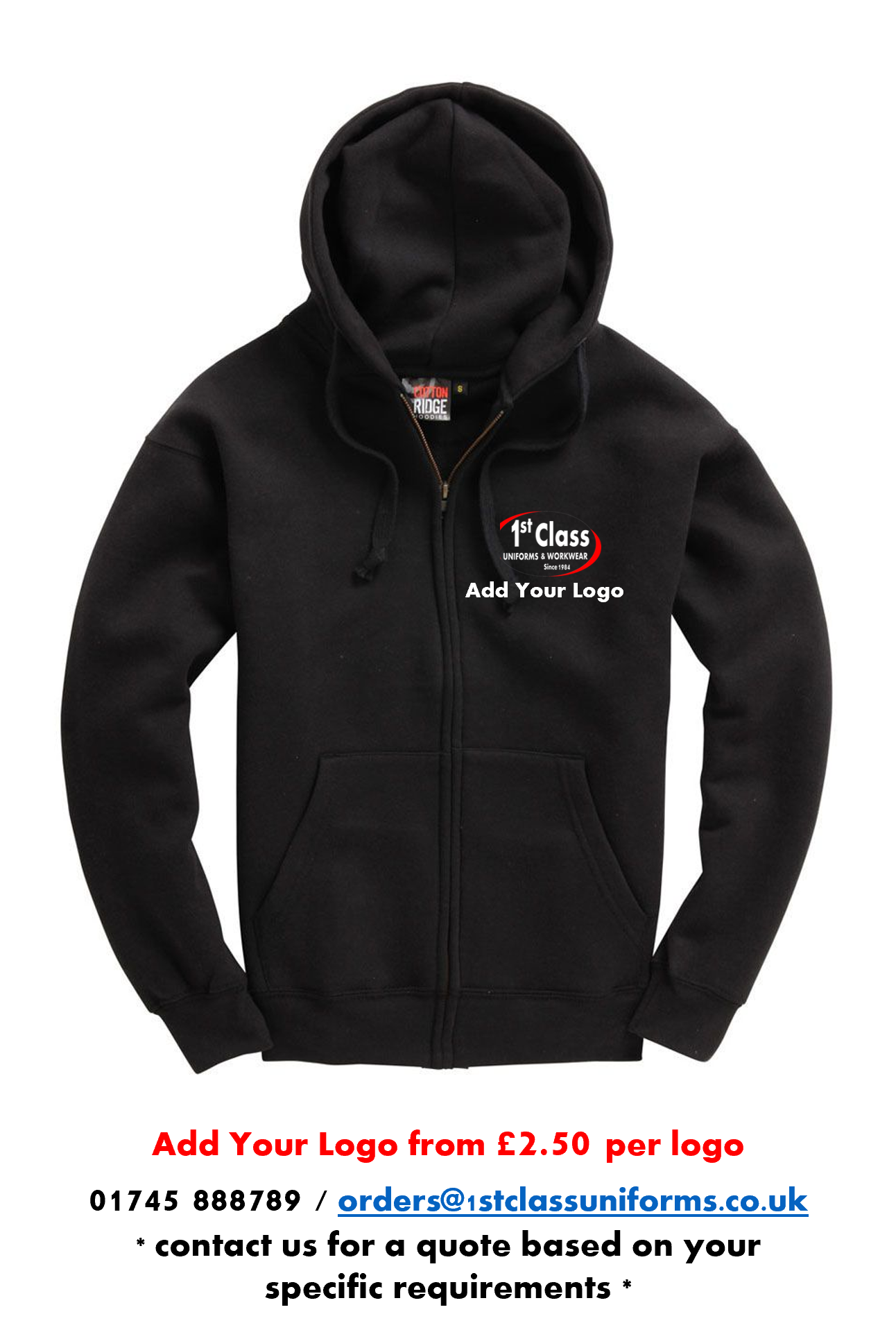 Cotton Ridge W88 Premium Heavyweight Zip Hoodie