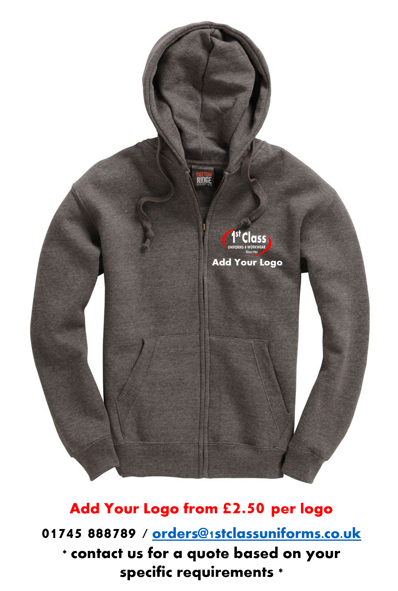Cotton Ridge W88 Premium Heavyweight Zip Hoodie