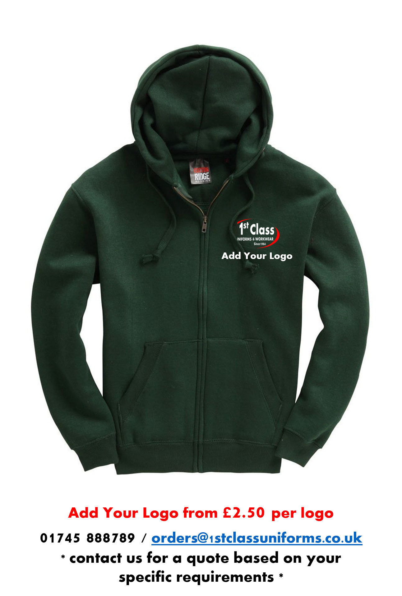 Cotton Ridge W88 Premium Heavyweight Zip Hoodie