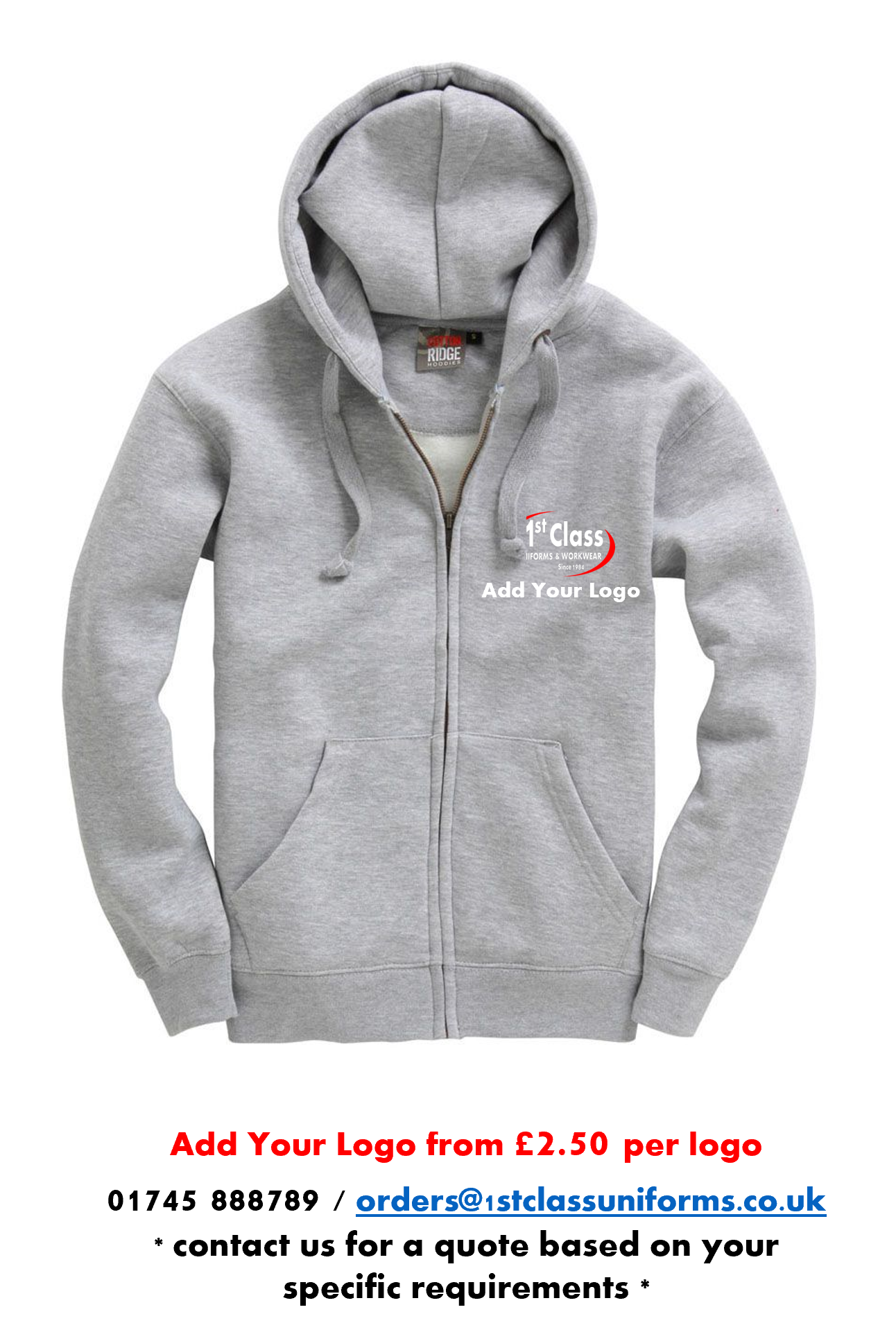 Cotton Ridge W88 Premium Heavyweight Zip Hoodie