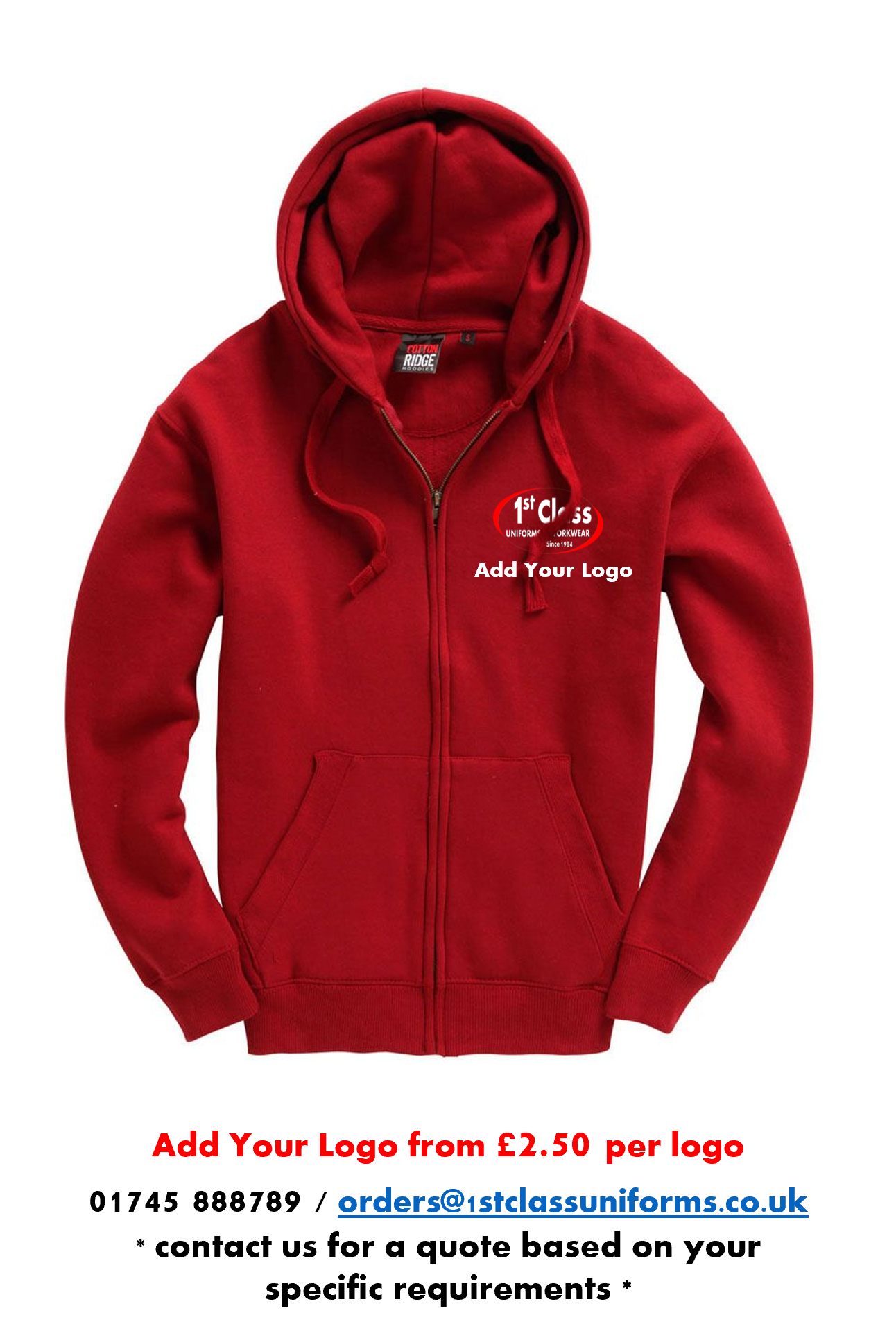 Cotton Ridge W88 Premium Heavyweight Zip Hoodie