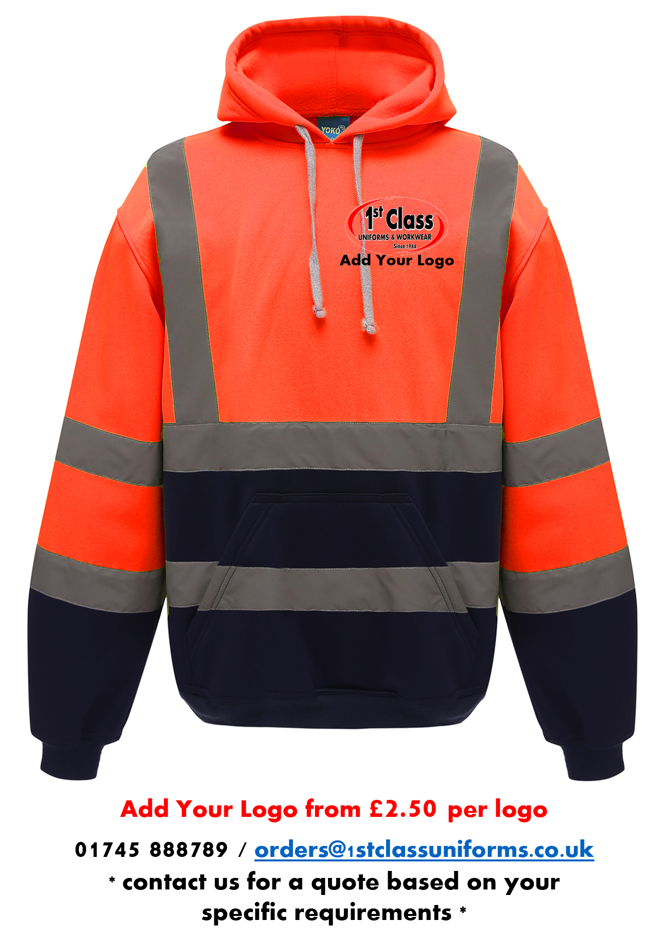 YOKO HVK05 Hi-Vis Hoodie