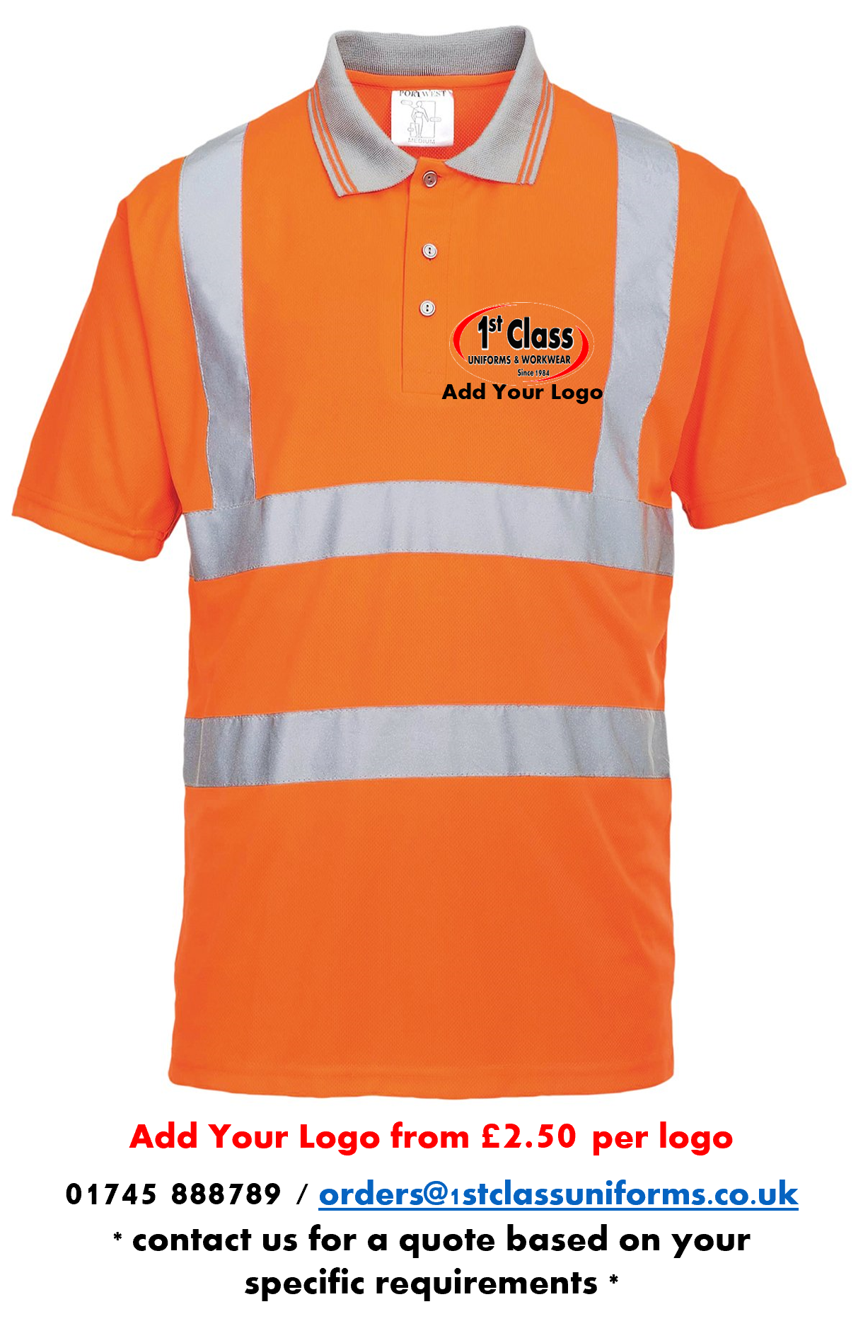 Portwest S477 Hi-Vis Short Sleeved Polo Shirt