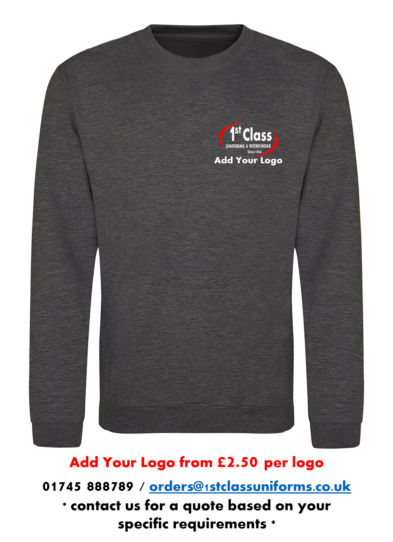 AWDis JH030 Crew Neck Sweatshirt