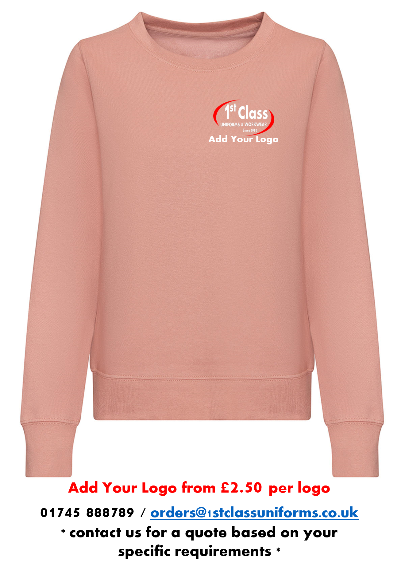 AWDis JH30F Women's Crew Neck Sweatshirt