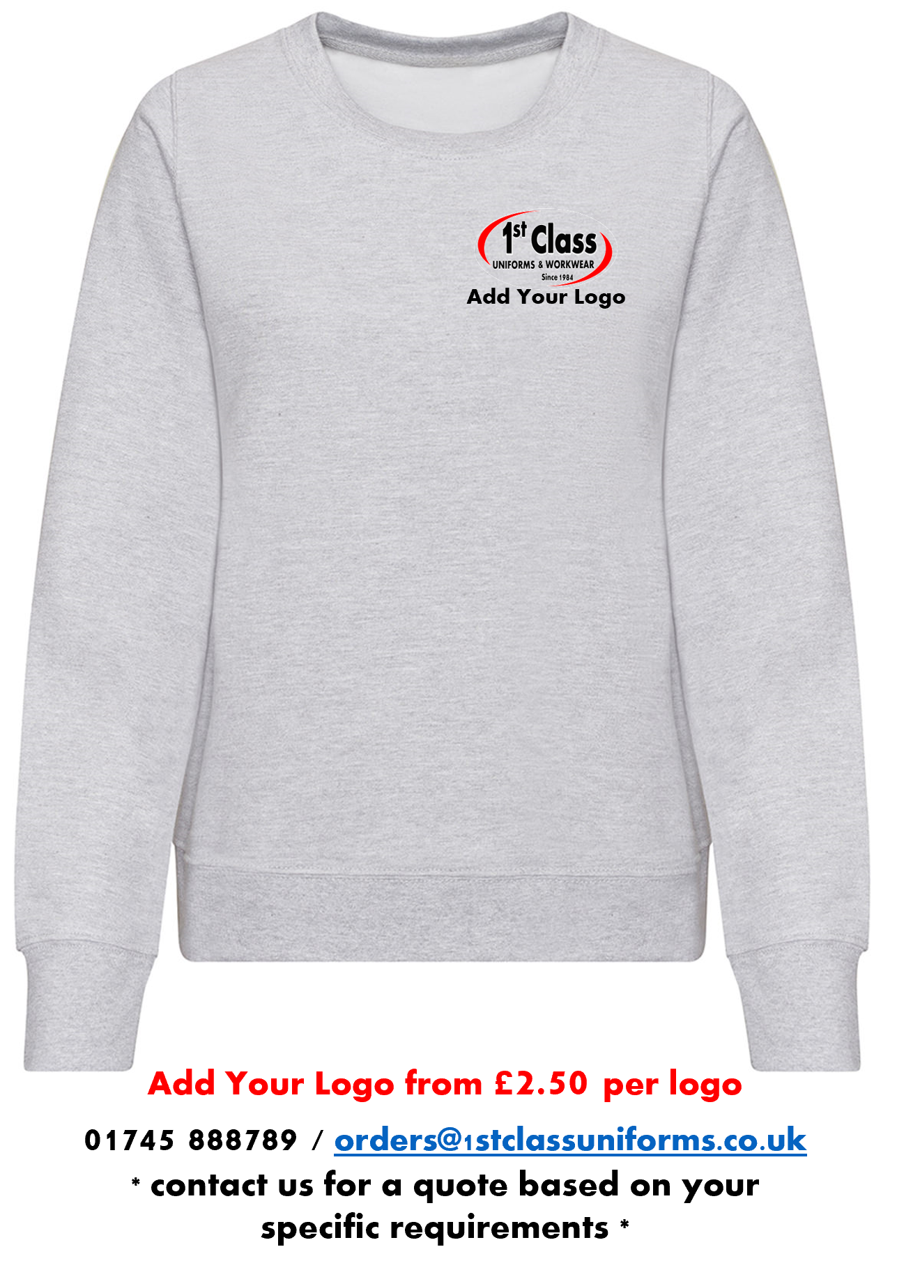 AWDis JH30F Women's Crew Neck Sweatshirt