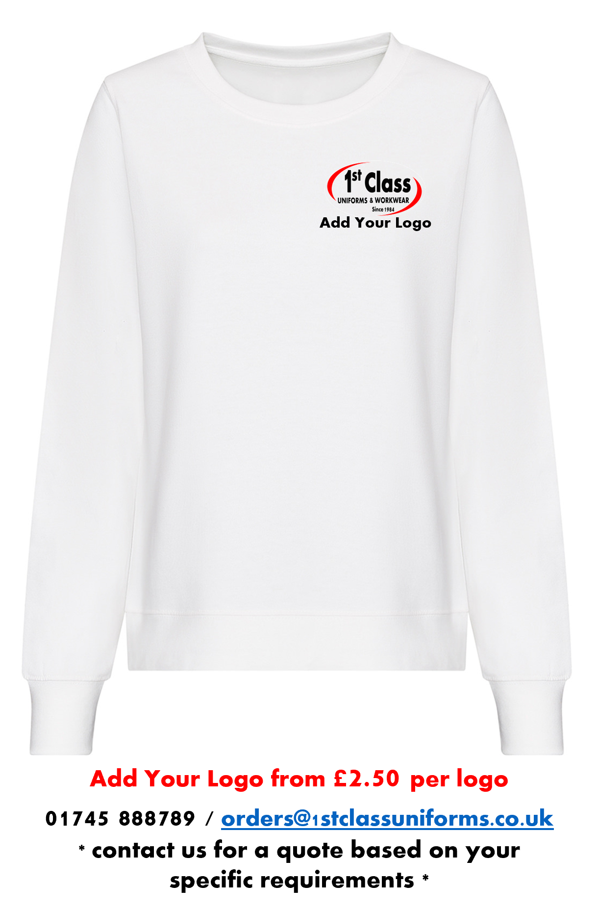 AWDis JH30F Women's Crew Neck Sweatshirt