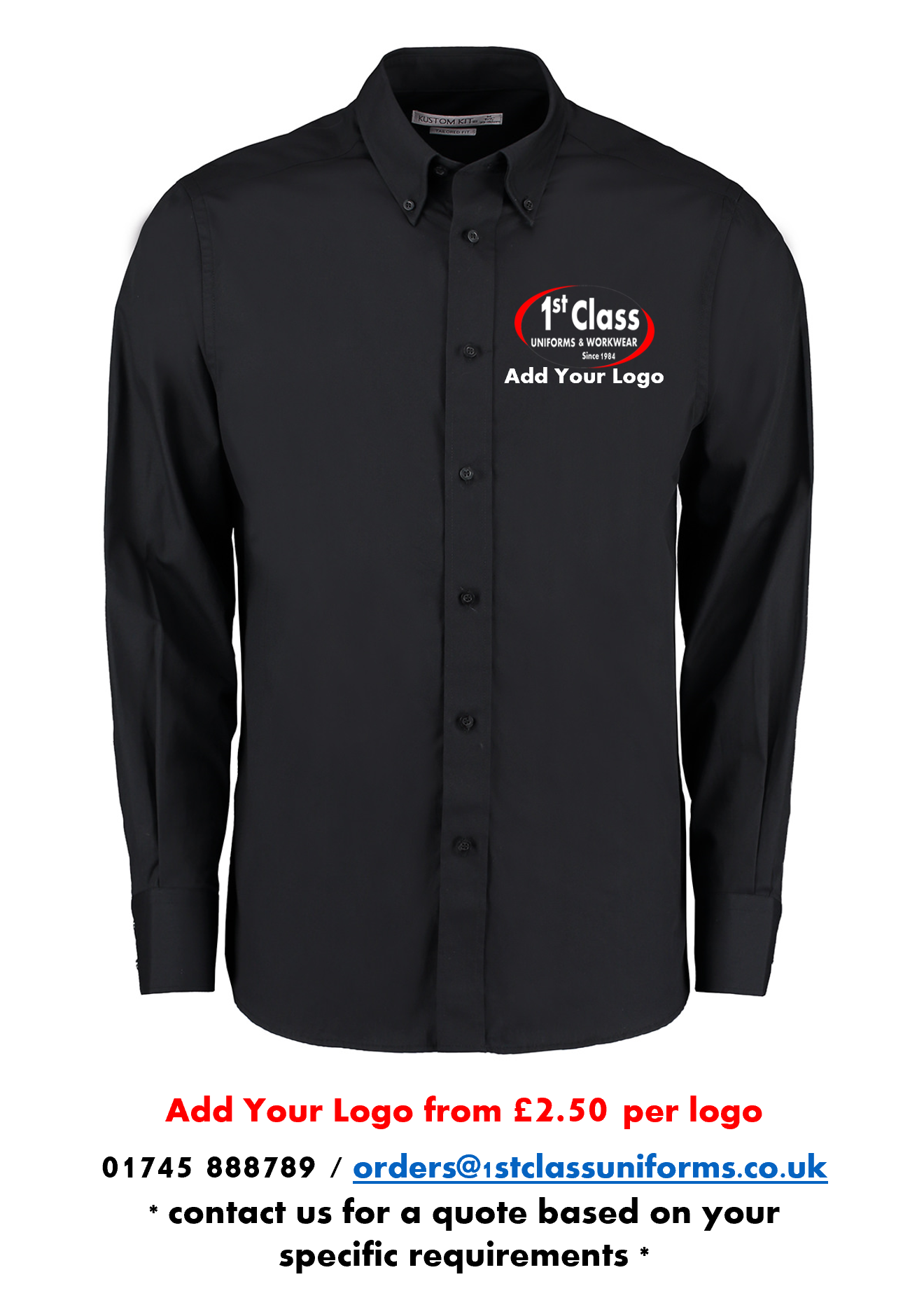Kustom Kit KK386 City Business Long Sleeve Shirt (Tailored Fit)