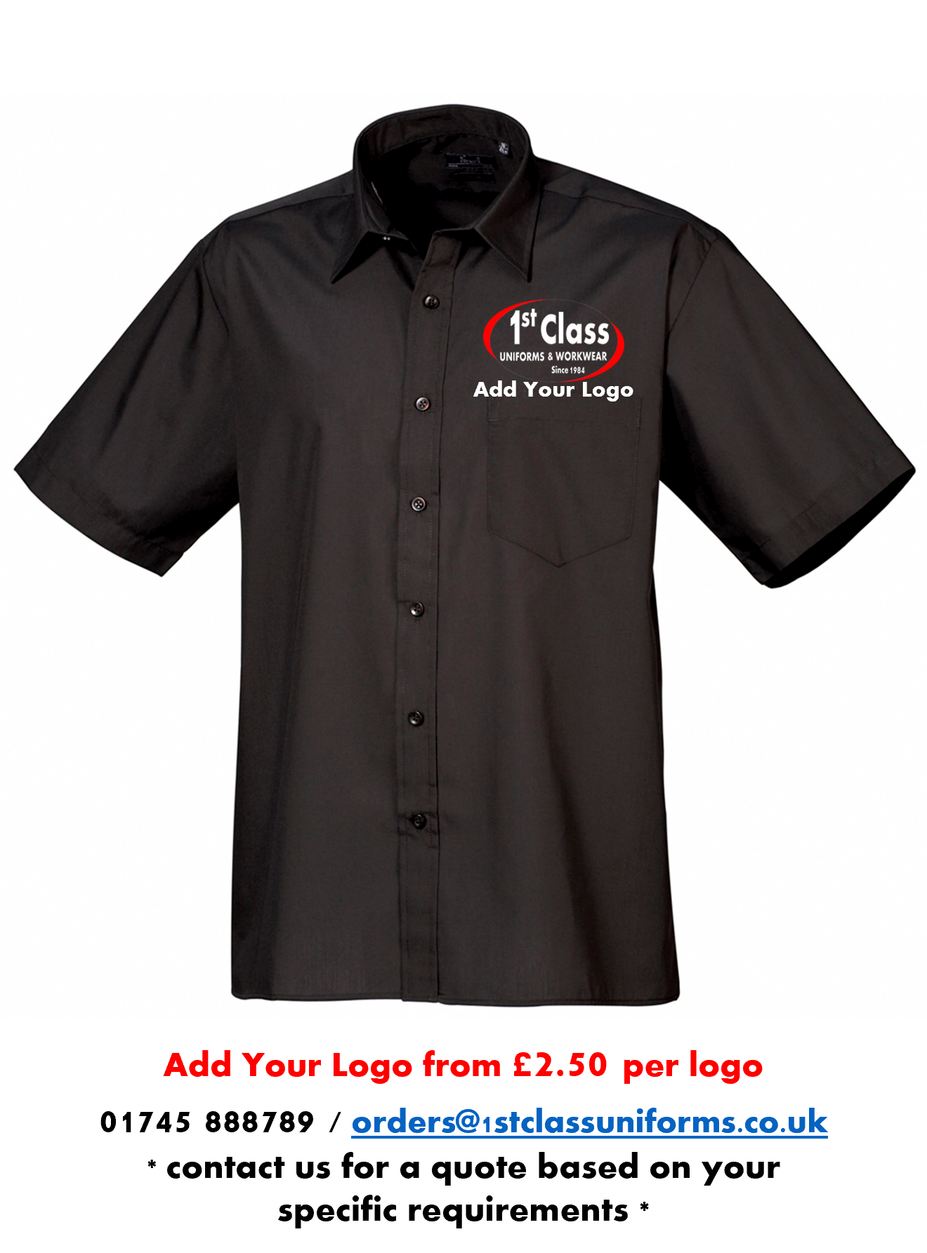 Premier PR202 Poplin Short Sleeve Shirt