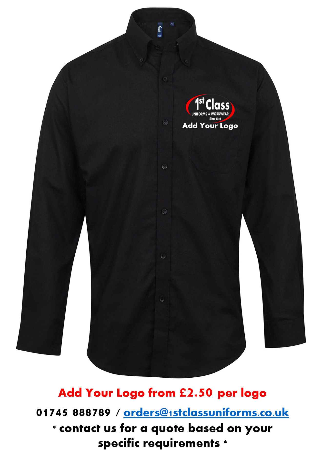 Premier PR234 Signature Oxford Long Sleeve Shirt