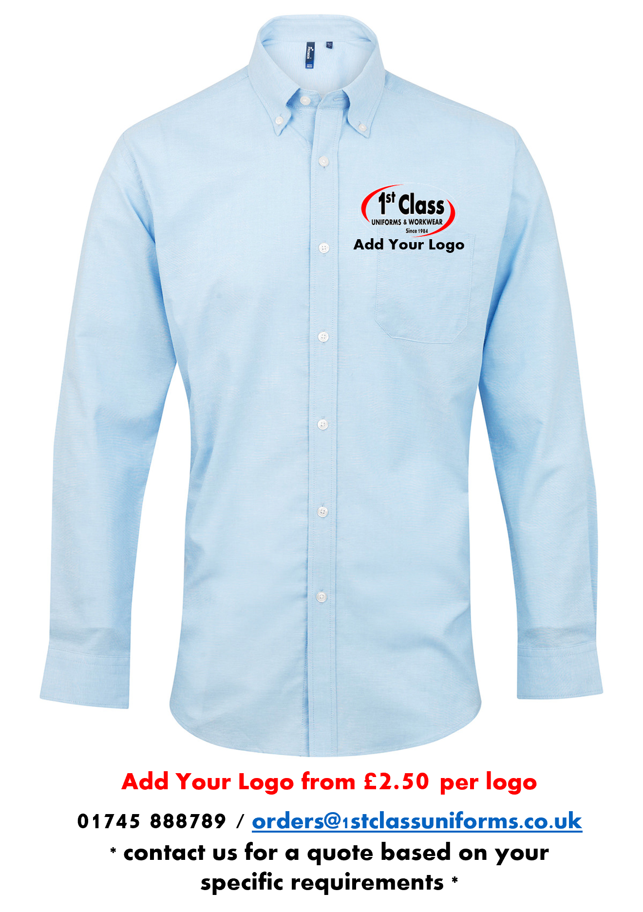 Premier PR234 Signature Oxford Long Sleeve Shirt