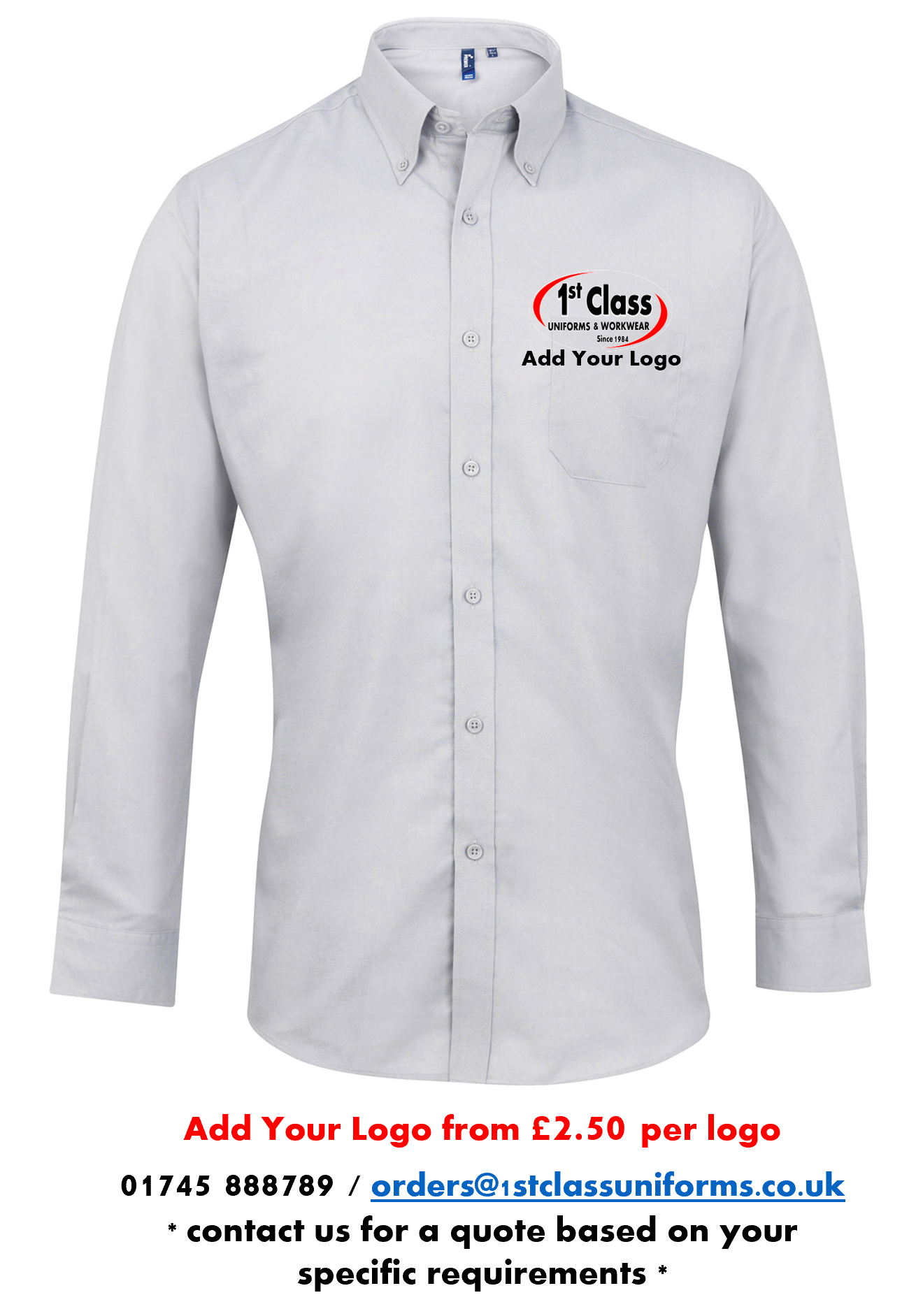 Premier PR234 Signature Oxford Long Sleeve Shirt