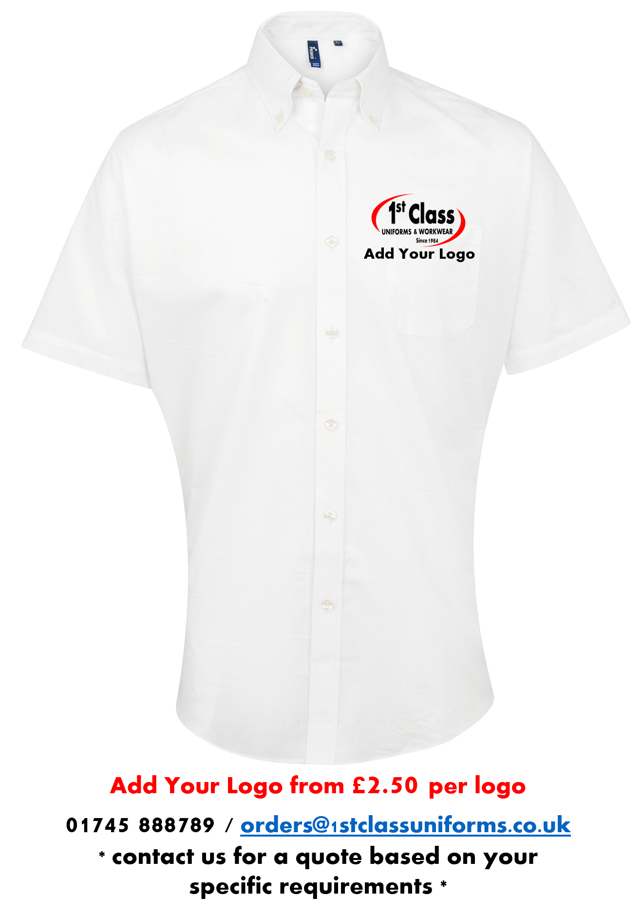 Premier PR236 Signature Oxford Short Sleeve Shirt