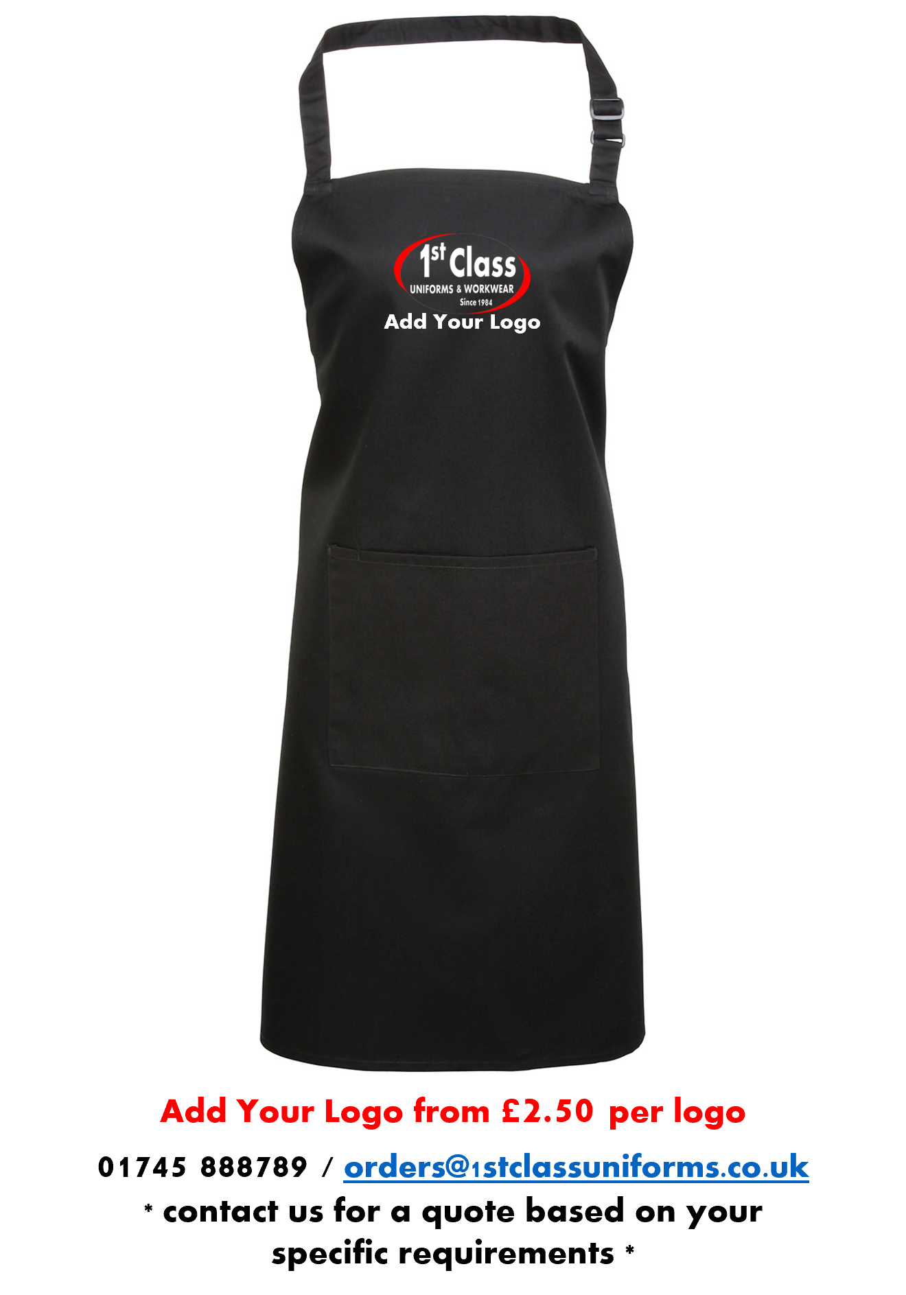 Premier PR154 Classic Bib Apron with Pocket