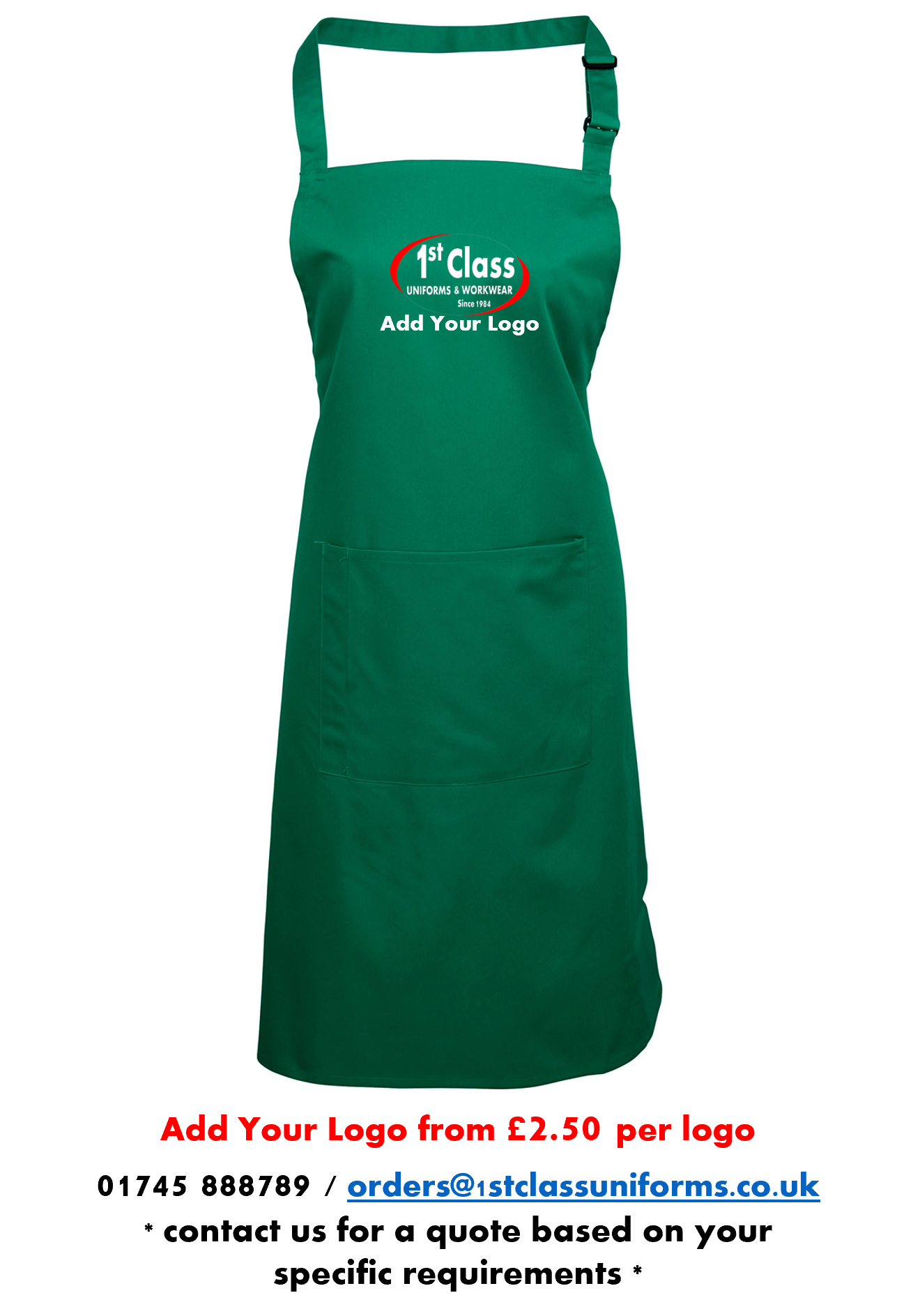 Premier PR154 Classic Bib Apron with Pocket