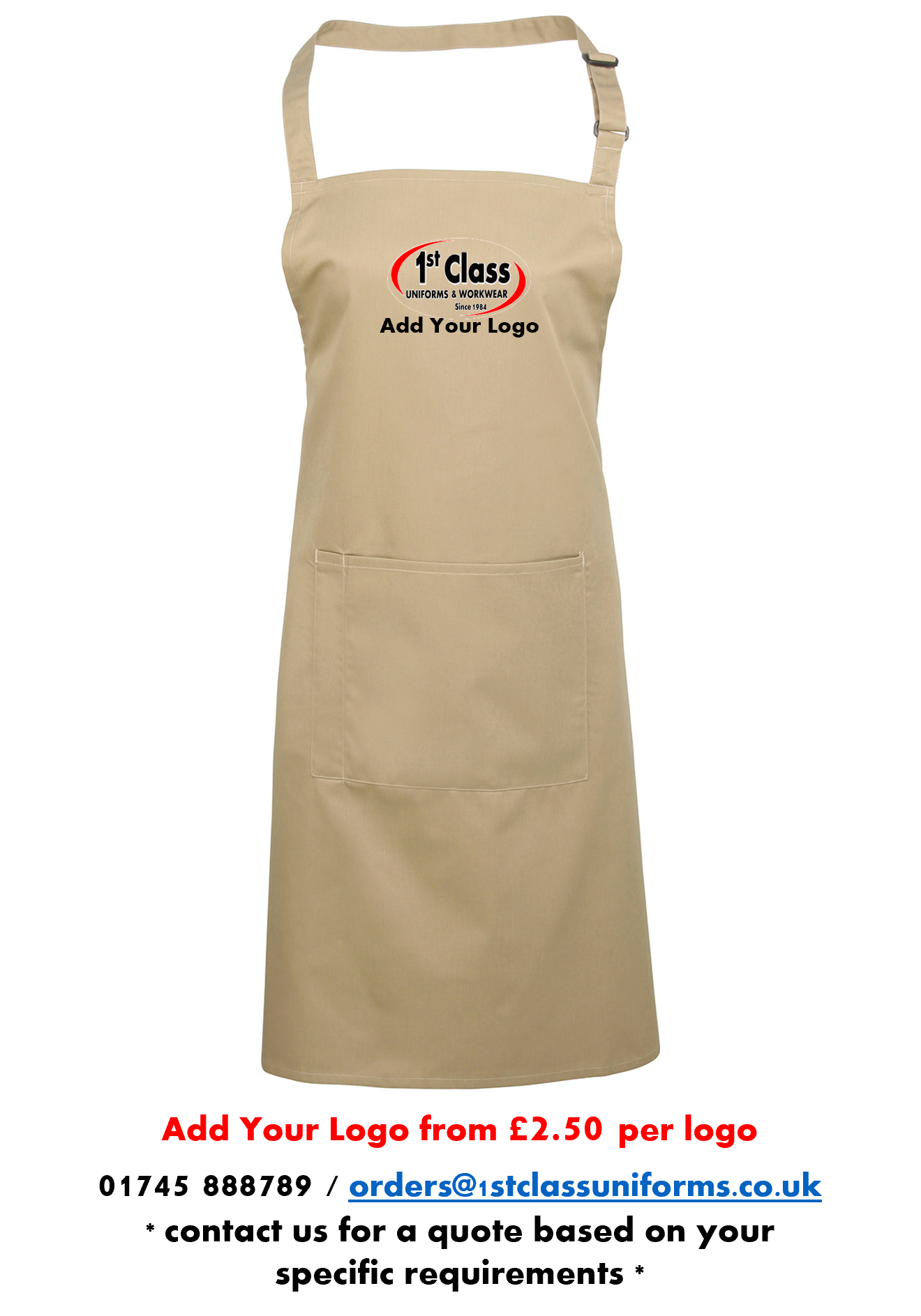 Premier PR154 Classic Bib Apron with Pocket