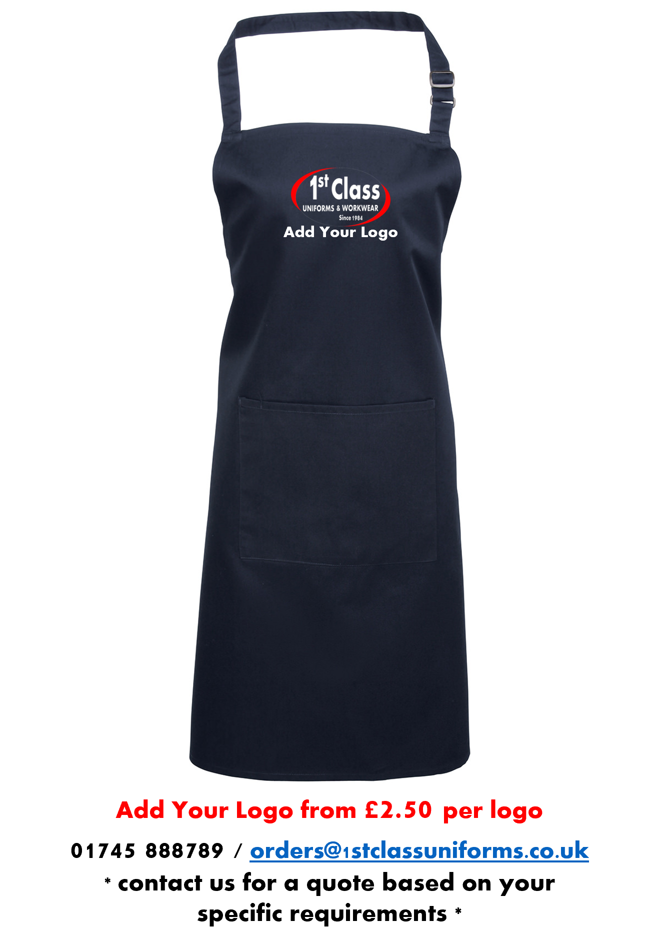 Premier PR154 Classic Bib Apron with Pocket