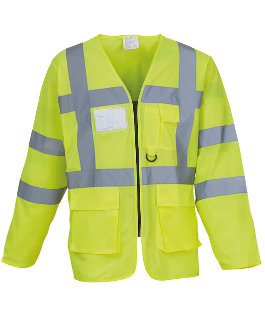 YOKO HVJ800 Hi-Vis Executive Long Sleeved Zipped Waistcoat