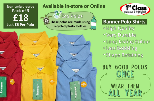 Pack of 3 - Polo Shirts - Gold/Yellow - (Non-Embroidered)