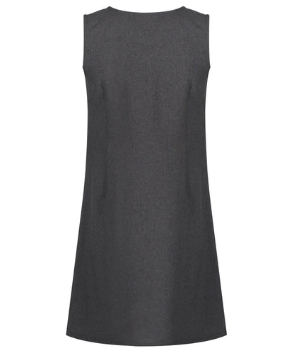 PIN102 Junior Girls Flower Button Pinafore - Grey