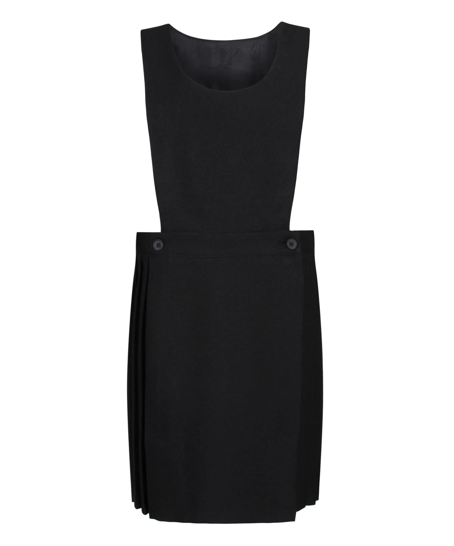 PIN112R Pinafore - Pleated Wrap with Lined Bib - Black