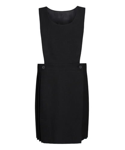 PIN112R Pinafore - Pleated Wrap with Lined Bib - Black