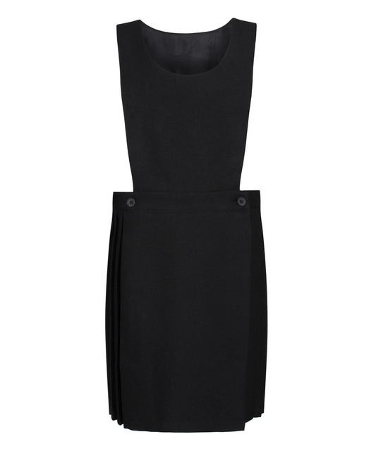PIN112R Pinafore - Pleated Wrap with Lined Bib - Black