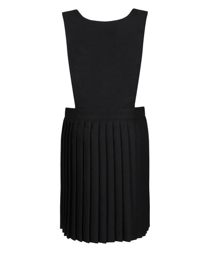 PIN112R Pinafore - Pleated Wrap with Lined Bib - Black