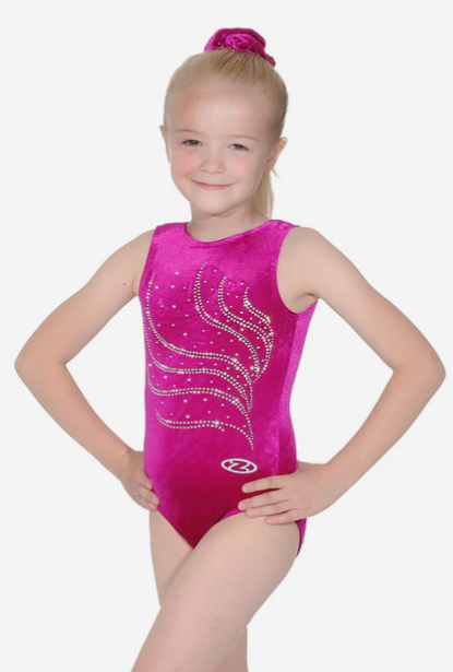 Tiara Crystal Motif Sleeveless Gymnastics Leotard