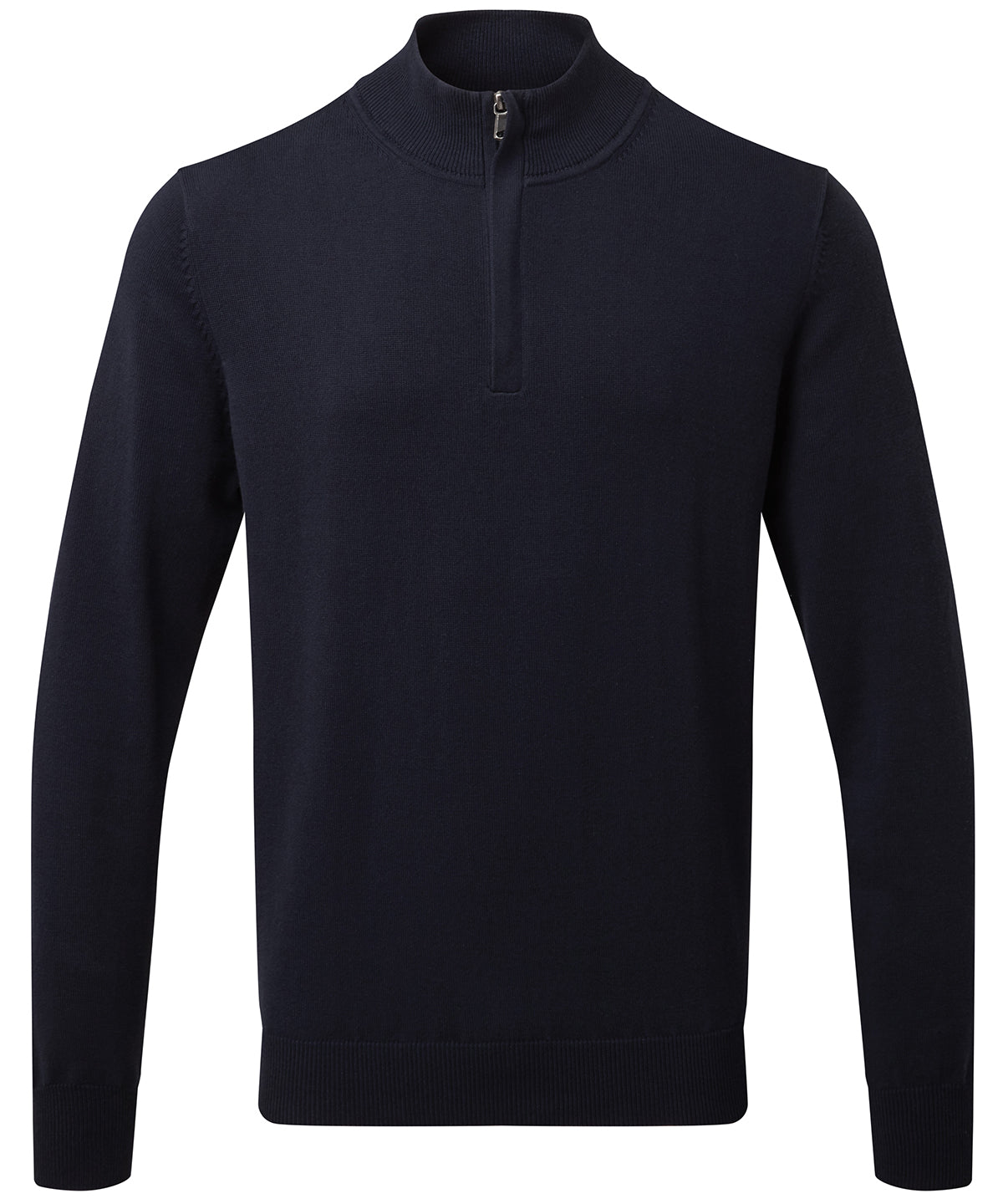 AQ048 Men's cotton blend ¼ zip sweater