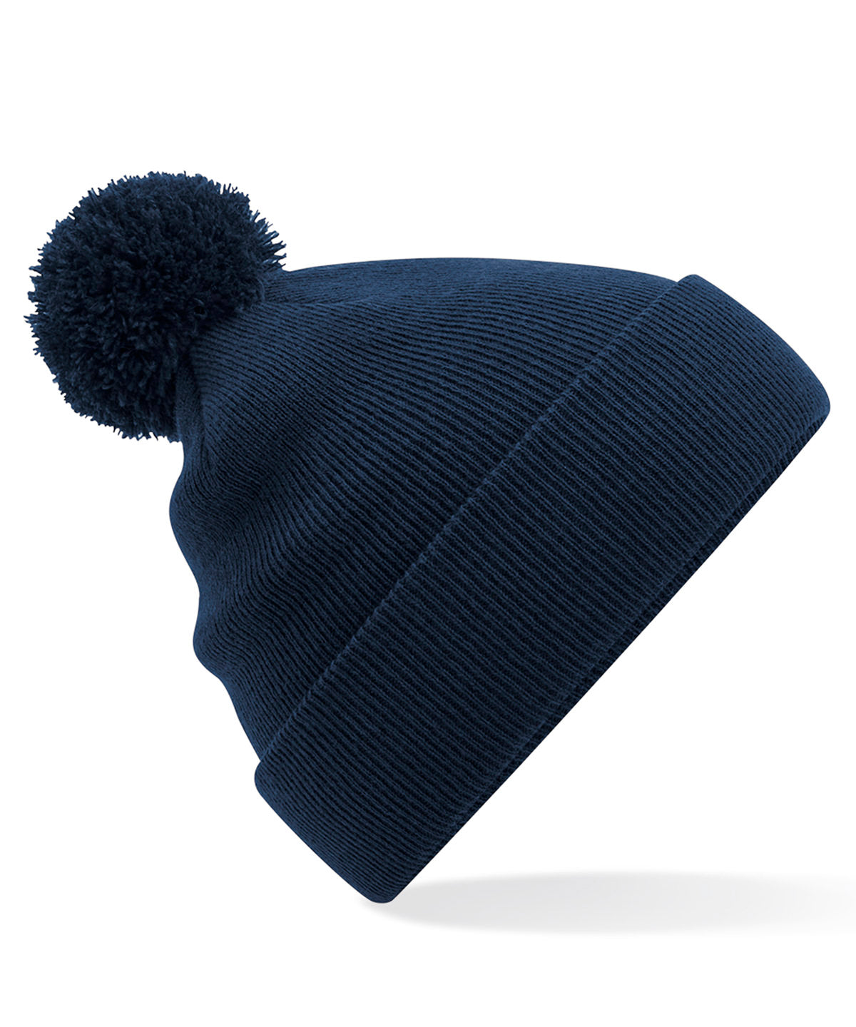 Plain Pom Pom Beanie - Navy