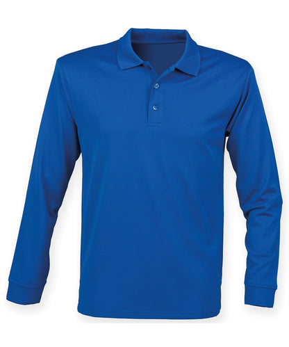 Henbury HB478 Coolplus Long Sleeve Polo Shirt