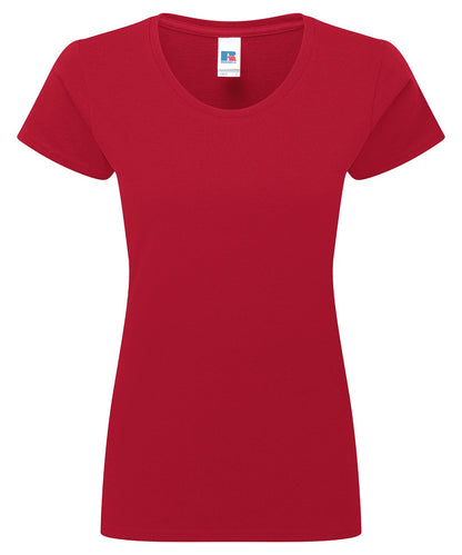 Red Women's 1100 % Cotton T-Shirt with brand label 