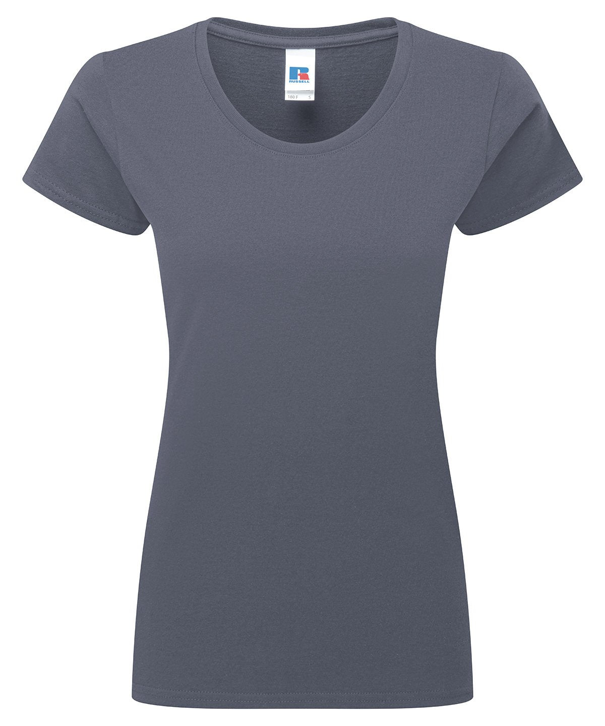 Grey Women's 100 % cotton T-Shirt with brand label 