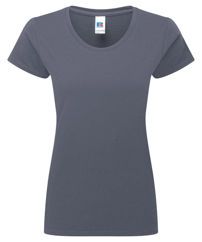 Grey Women's 100 % cotton T-Shirt with brand label 