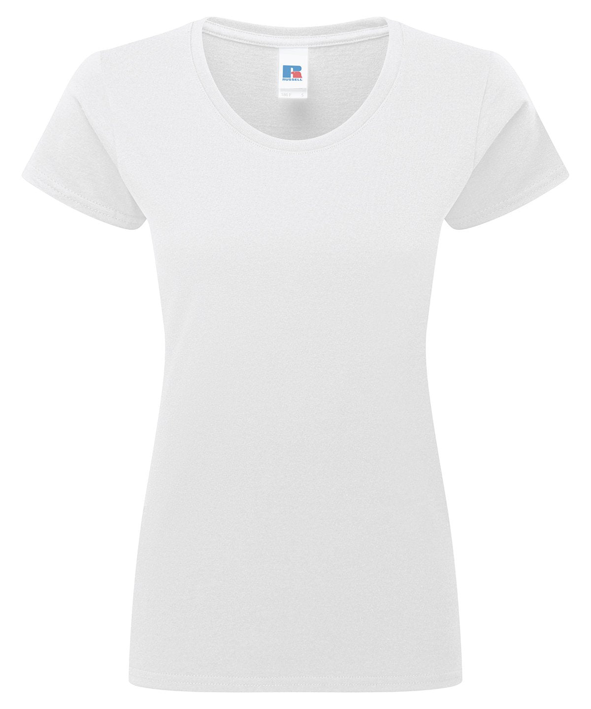 White Women's 100 % Cotton T-Shirt with brand label 