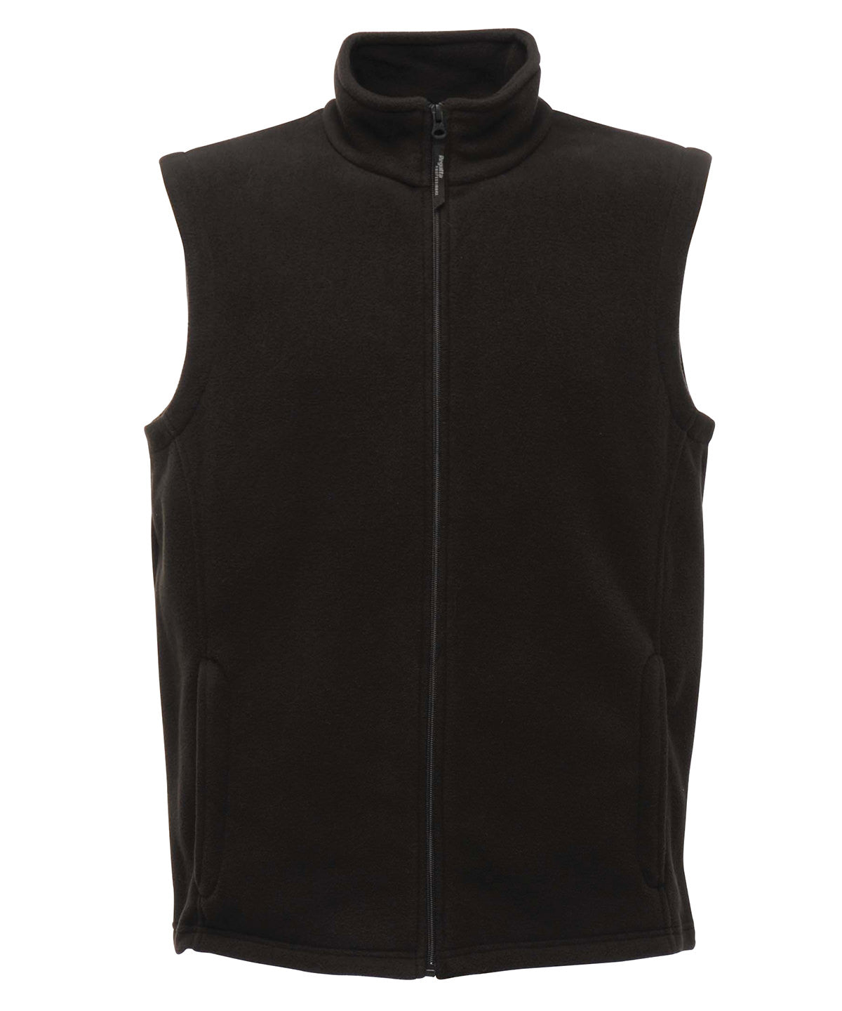 RG185 microfleece bodywarmer in Black featuring a full-zip front and lightweight anti-pill fabric for professional layering.