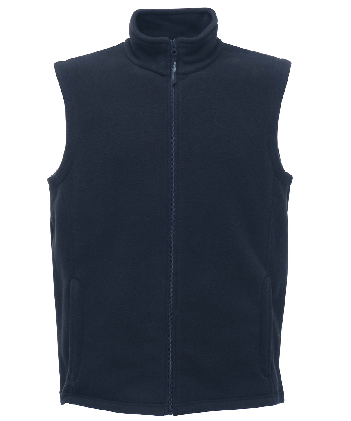 RG185 microfleece bodywarmer in Navy featuring a full-zip front and lightweight anti-pill fabric for professional layering.